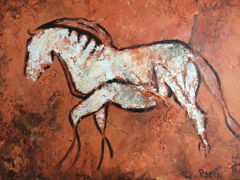 Unframed Matted Print "White Horse"