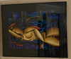 Framed Acrylic on Paper "Reclining Nude"